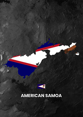 American Samoa Map with Flag Overlay