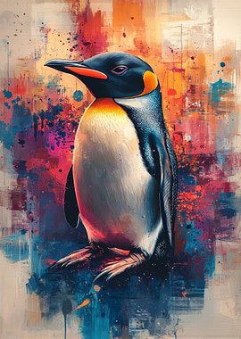 Colorful Penguin Portrait