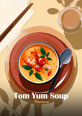 Tom Yum Soup Illustration