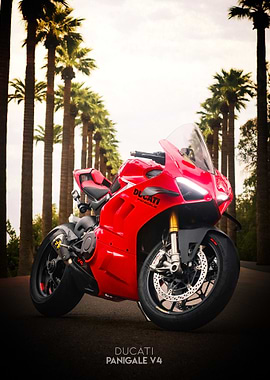 Ducati Panigale V4 on Palm Avenue Poster