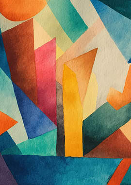 Abstract Watercolor Geometric Shapes