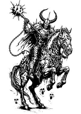 Undead Knight on Horseback Illustration