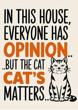 Cat Opinion Matters House Sign