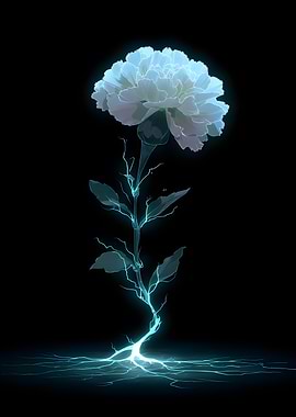 Electric Flower on Black Background