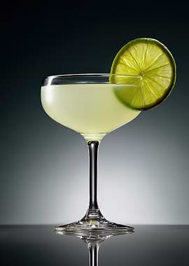 Lime Cocktail in Coupe Glass
