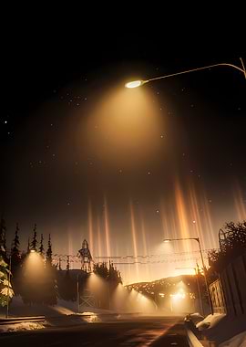 Winter Night Street Lights
