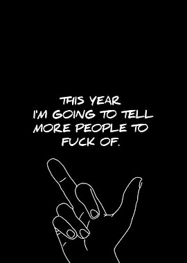 Rude Hand Gesture with Text