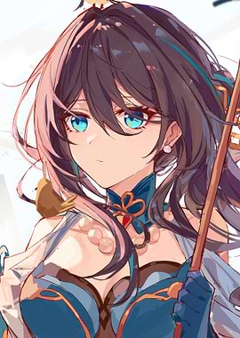 Honkai Star Rail Girl with Bird and Staff