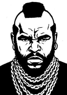 Mr. T Black and White Portrait