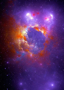 Colorful Nebula in Deep Space