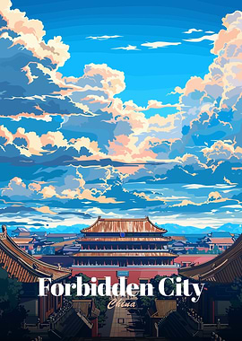 Forbidden City China Travel Poster