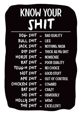 Know Your Shit - Funny Definitions Bathroom Humor