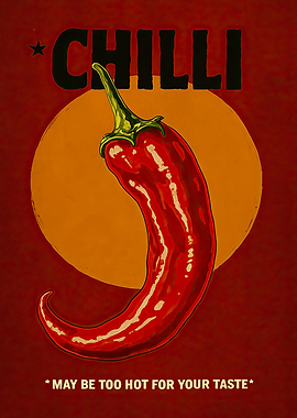 Chilli Pepper Vintage Poster