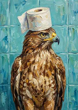 Hawk Toilet Paper Painting