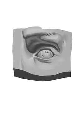 Sculpted Eye and Nose Fragment