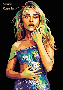 Sabrina Carpenter Pop Art Portrait