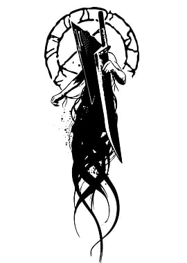 Pyramid Head Silhouette with Sword