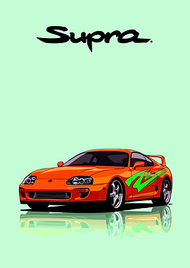 Orange Supra with Green Decals