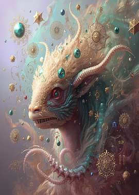 Fantasy Creature with Ornate Embellishments