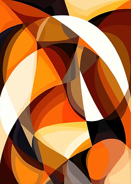 Abstract Geometric Shapes in Warm Tones