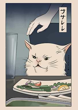 Smudge the Cat Ukiyo-e Style