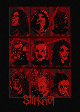 Slipknot Band Member Mask Collage