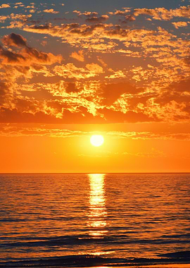 Golden Sunset Over the Ocean