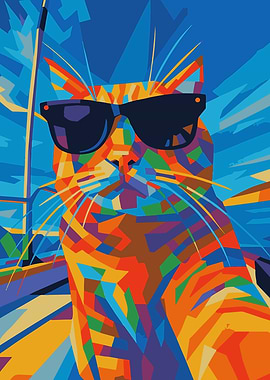 Cool Cat with Sunglasses Art