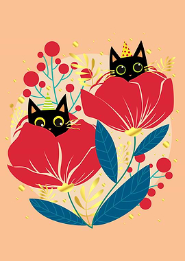 Gold Black Cat Garden Flowers