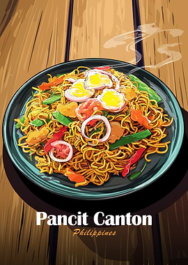 Pancit Canton Philippines Food Illustration