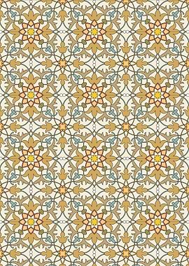 Floral Pattern with Geometric Elements