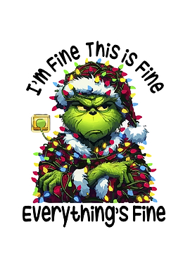 Grinch Christmas Lights 'I'm Fine'