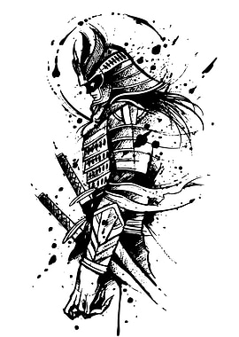 Samurai Warrior Ink Sketch