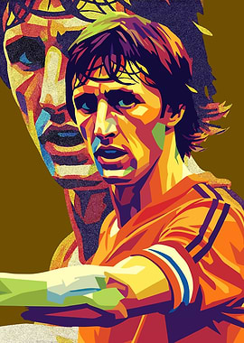 Johan Cruyff Pop Art Portrait