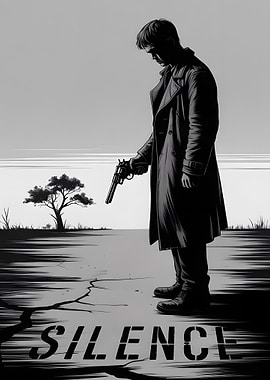 Silence: Noir Detective with Revolver