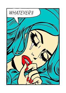 Pop Art Crying Woman 'Whatever!!'