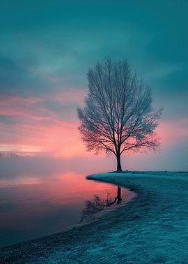 Winter Tree at Sunset