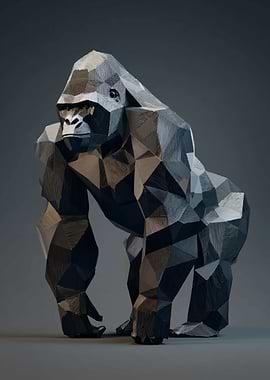 Geometric Gorilla Sculpture
