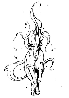 Dynamic Horse Illustration in Black and White