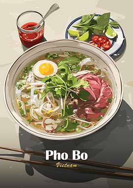 Pho Bo Vietnam Illustration