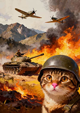 The Thousand Yard Stare Meme, But It's a Cat