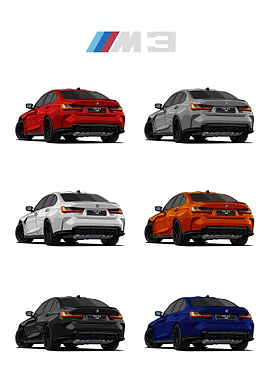 BMW M3 Color Variations poster
