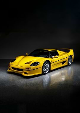 Yellow Ferrari F50 Car