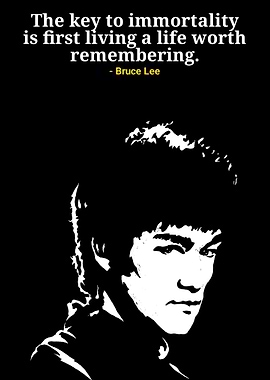 Bruce Lee Quote Black and White