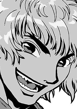 Anime Character Grayscale Portrait