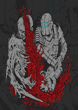 Dead Space: Isaac Clarke and Necromorph