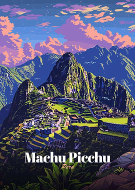 Machu Picchu, Peru Illustration