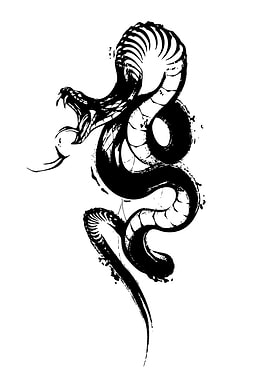 Black and White Cobra Illustration