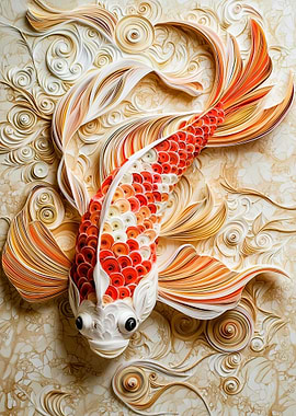 Quilled Paper Art: Koi Fish
