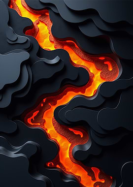 Abstract Lava Flow Paper Cutout